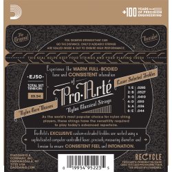 D'Addario EJ50, Hard, Silver wound/Black trebles